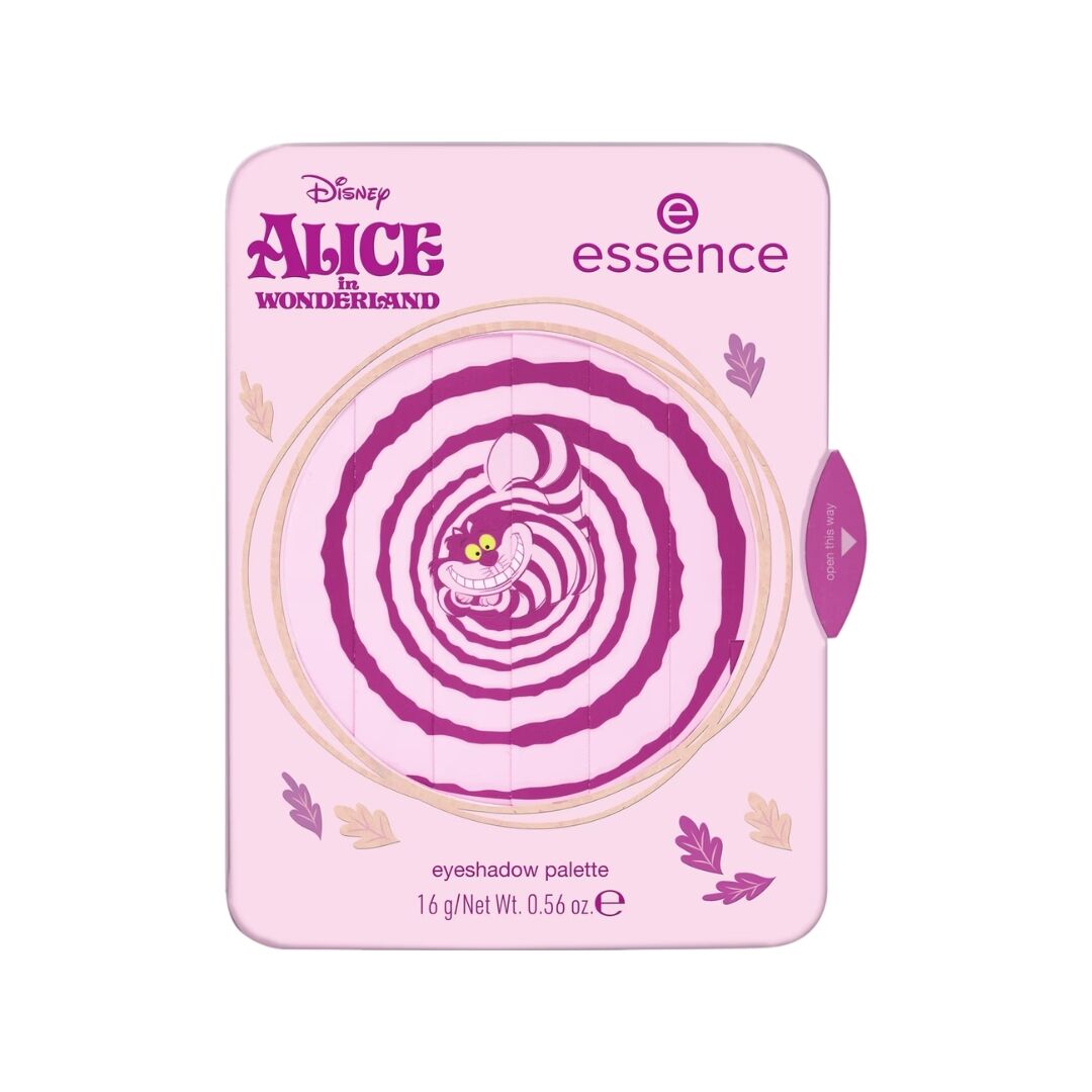 Essence Disney Alice eyeshadow palette 12 shades nude shimmer matte glitter