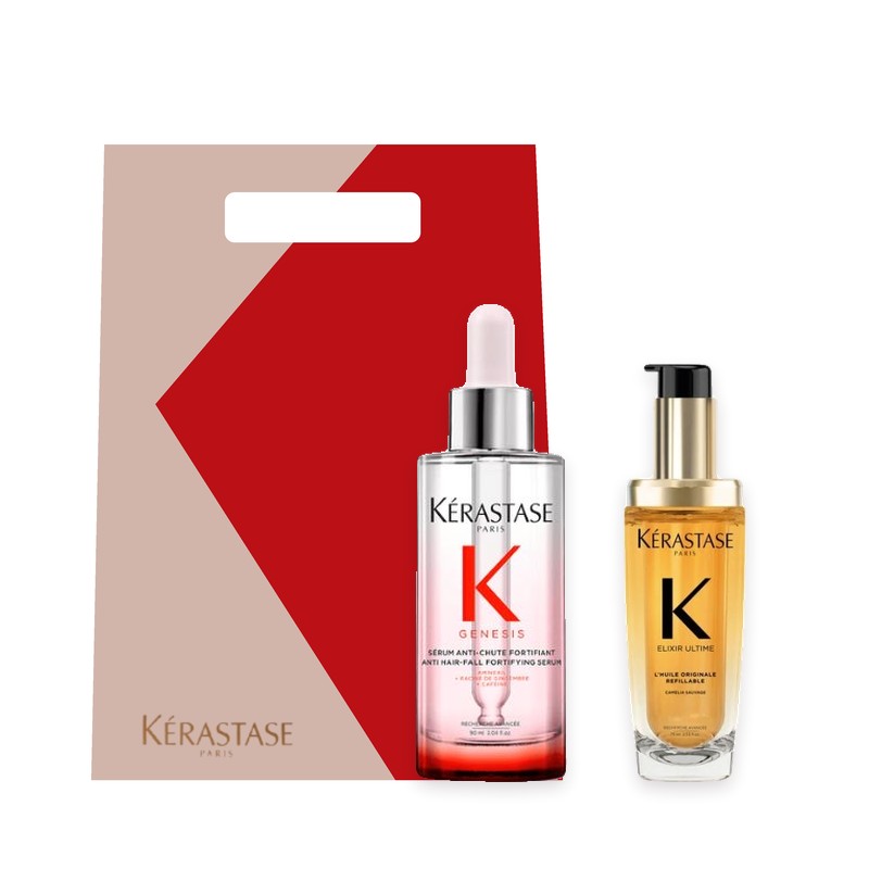Kérastase ritual gift set: Genesis Serum Anti-Chute Fortifiant 90ml + Elixir Ultime L'Huile Originale 75ml