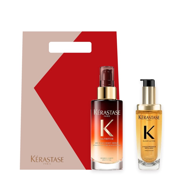 Kérastase ritual gift set: Nutritive 8H Magic Night Serum 90ml + Elixir Ultime L'Huile Originale 75ml