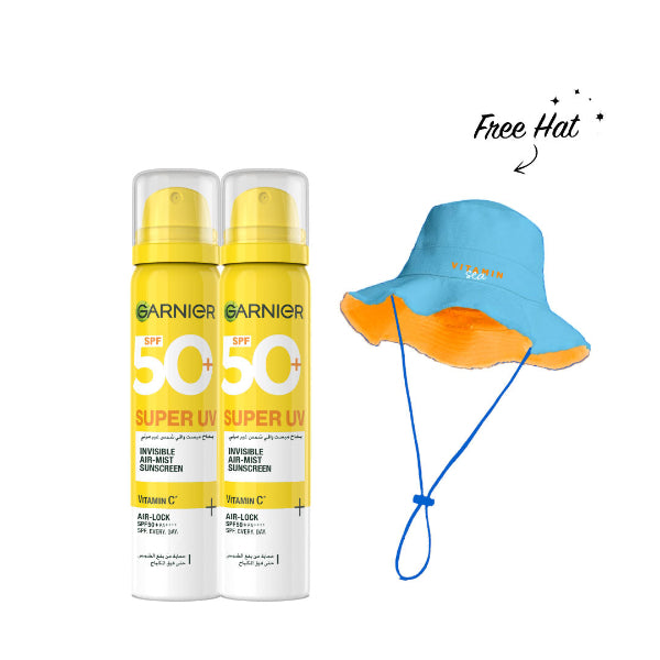 2x Super UV Invisible Air Mist + FREE Beach Hat