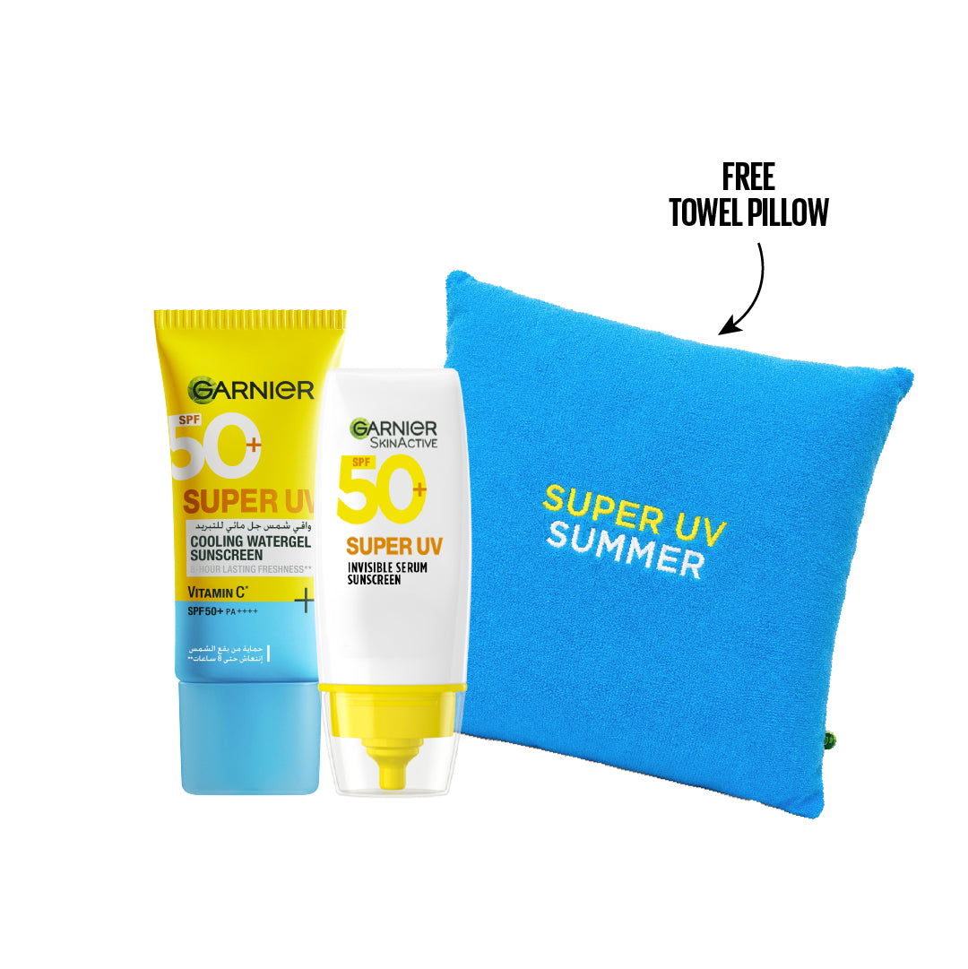 Super UV Cooling Watergel Sunscreen + Serum Sunscreen + FREE Towel Pillow