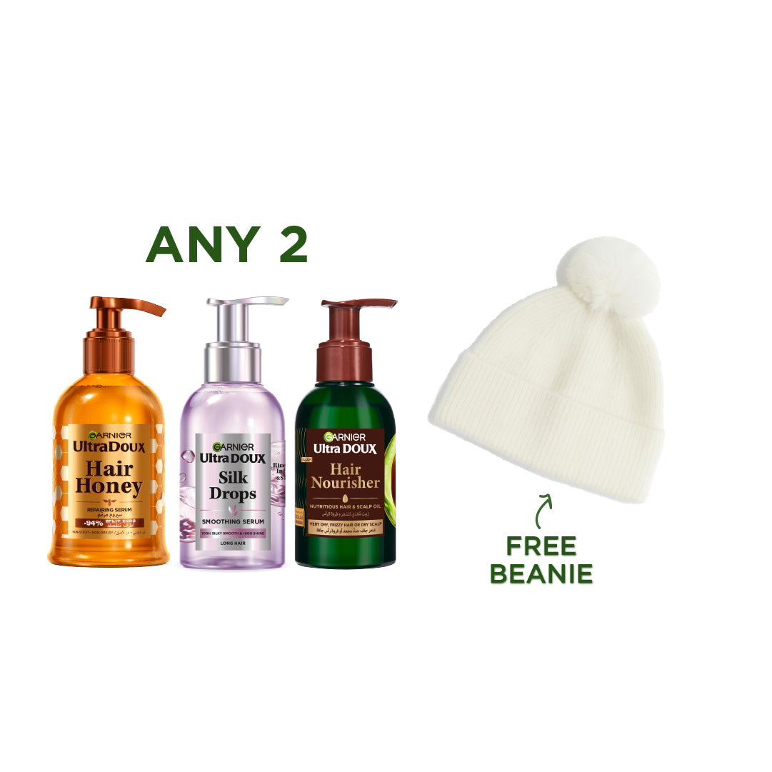 2x Ultra Doux Serums + FREE Holiday Beanie At 15% OFF