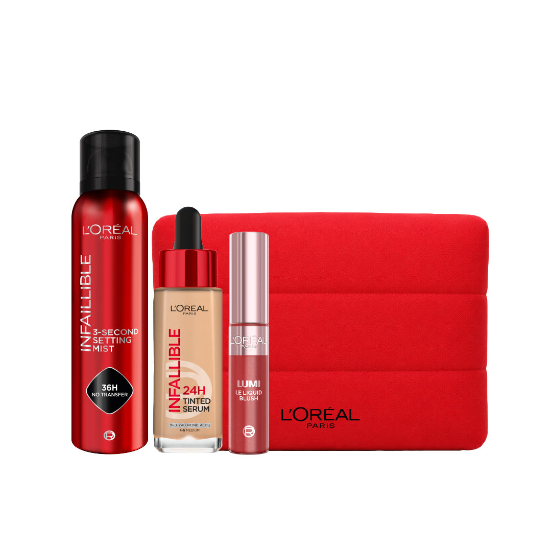Infaillible Setting Mist Spray + Tinted Serum + Lumi Le Liquid Blush + FREE Pouch At 20% OFF
