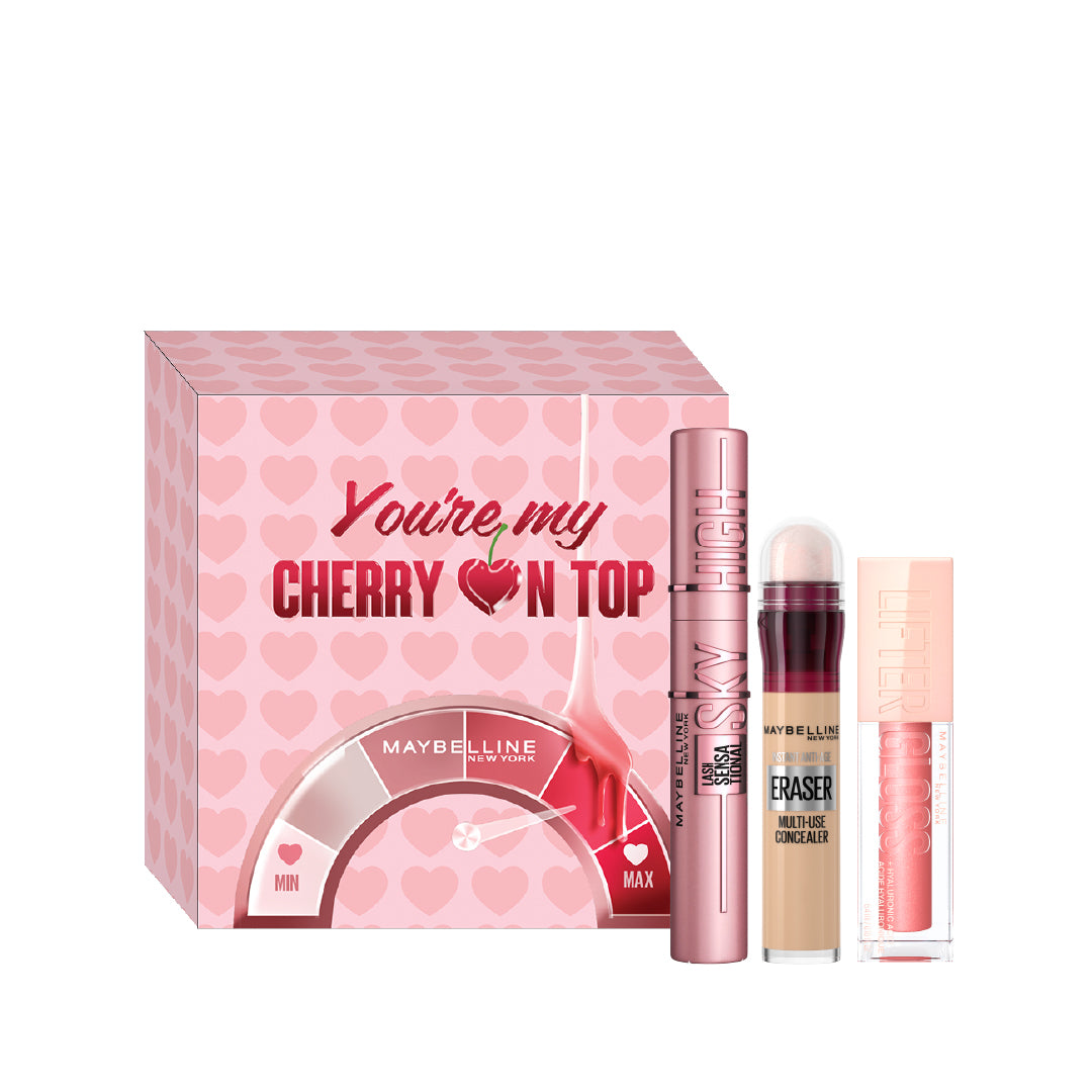 Sky High Mascara + Instant Age Rewind Concealer + Lifter Lip Gloss + FREE Valentine Gift Box At 25% OFF