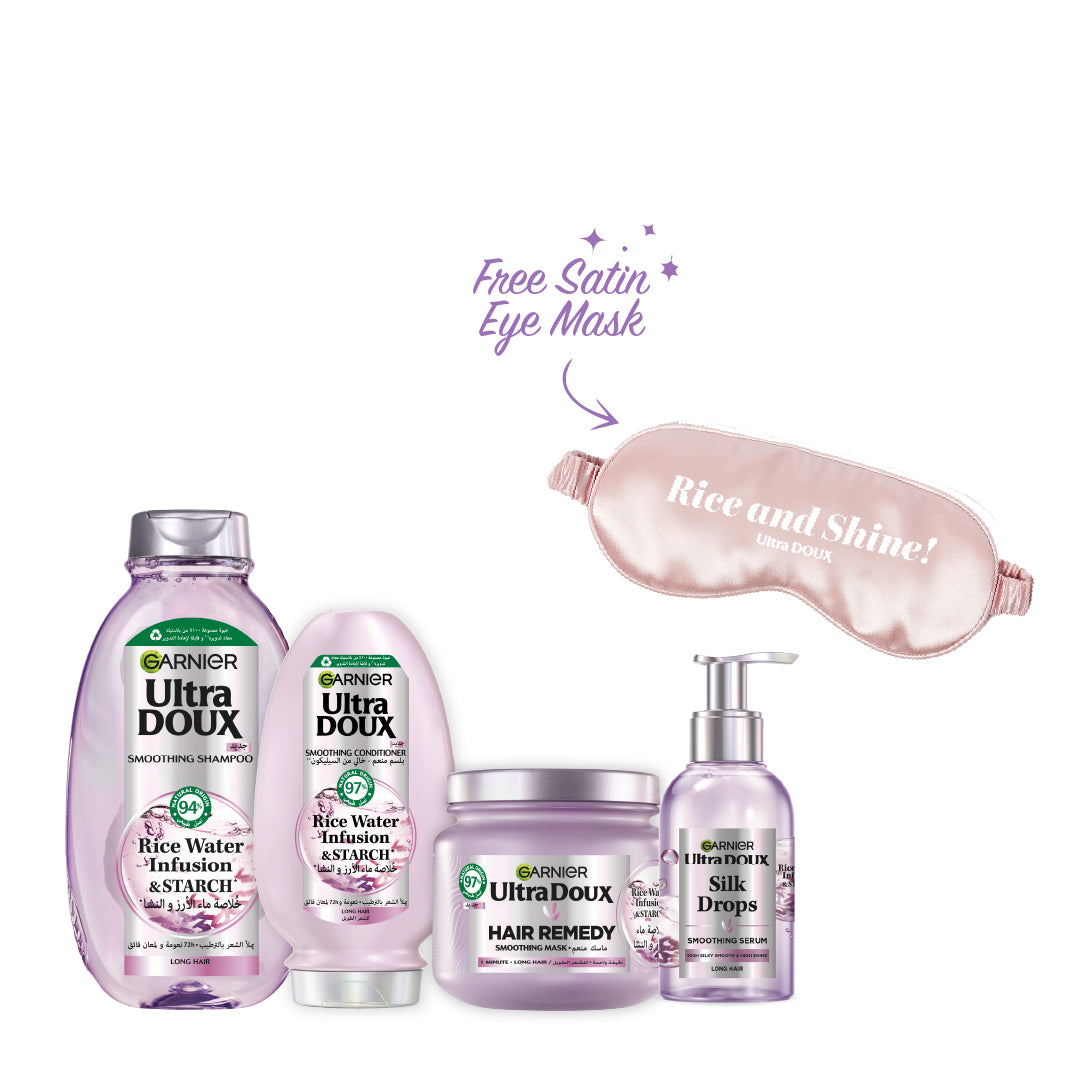 Rice Water Shampoo 400 ML + Conditioner + Mask + Leave-In + FREE Eye Mask