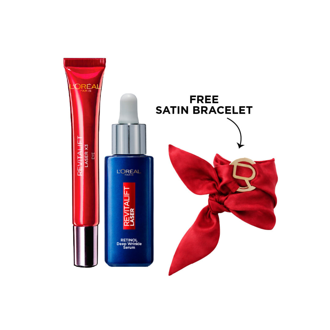 Revitalift Retinol Night Serum 30 ML+ Laser X3 Eye Cream 15 ML + FREE Satin Bracelet At 25% OFF