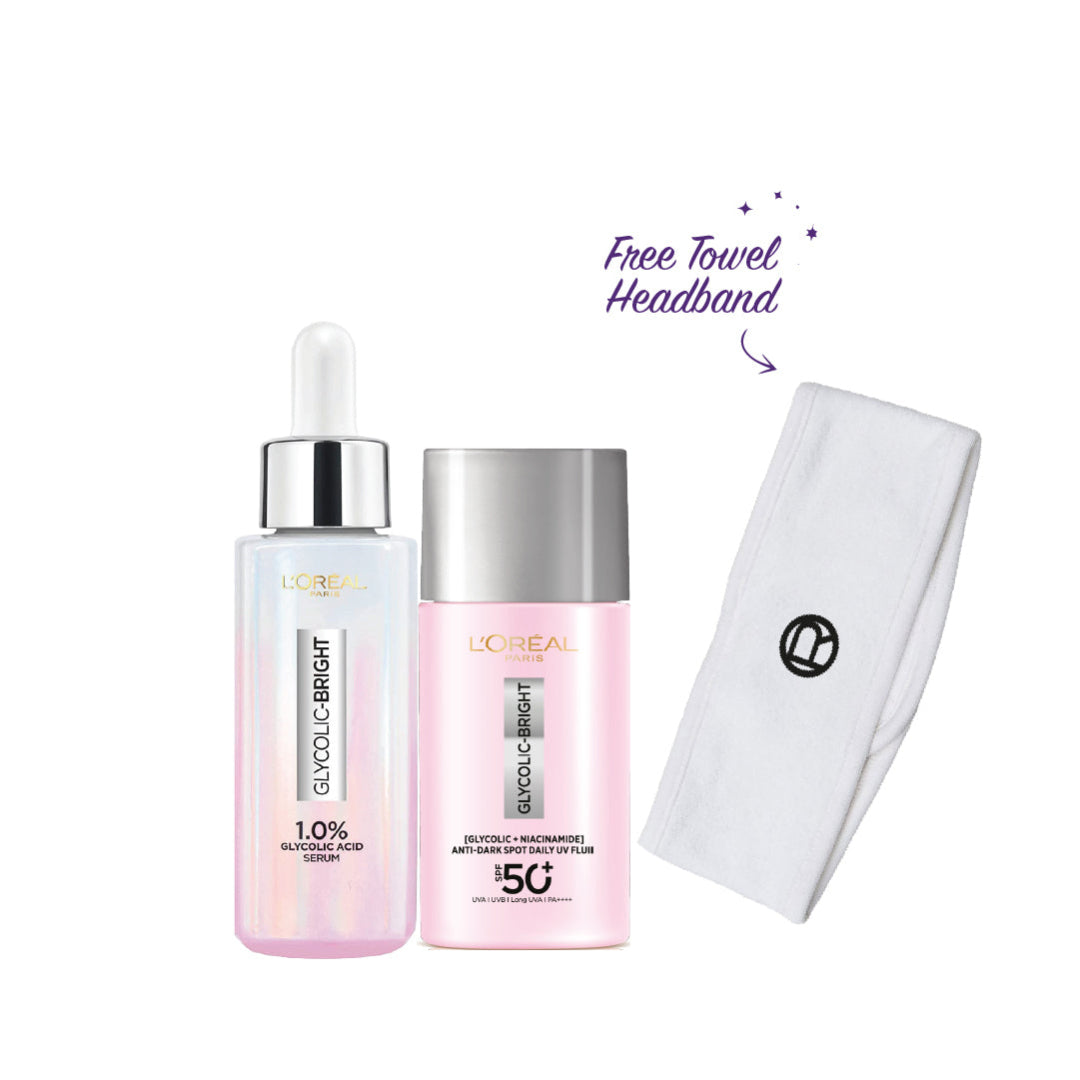 Glycolic Bright Melasyl Serum + UV Fluid + FREE Headband